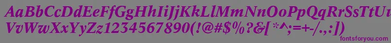 ConceptMediumitalic-fontti – violetit fontit harmaalla taustalla