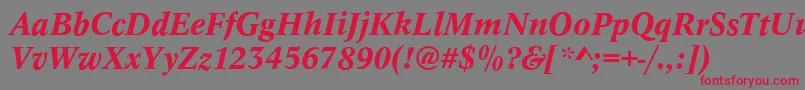 Czcionka ConceptMediumitalic – czerwone czcionki na szarym tle