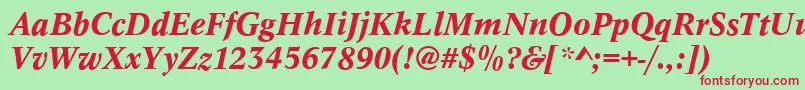 フォントConceptMediumitalic – 赤い文字の緑の背景