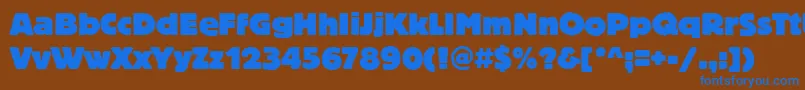 BoulderBold Font – Blue Fonts on Brown Background