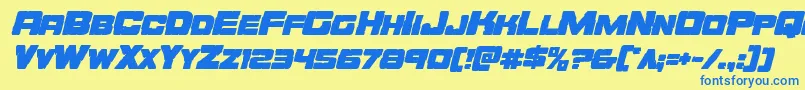 Orecrusherboldital Font – Blue Fonts on Yellow Background