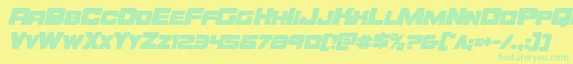 Orecrusherboldital Font – Green Fonts on Yellow Background