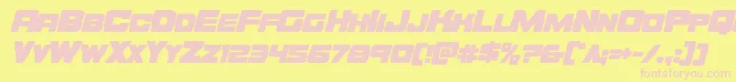 Orecrusherboldital Font – Pink Fonts on Yellow Background