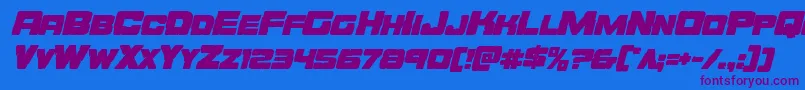 Orecrusherboldital Font – Purple Fonts on Blue Background