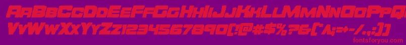 Orecrusherboldital Font – Red Fonts on Purple Background