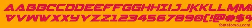 Gemina2ital-Schriftart – Rote Schriften auf orangefarbenem Hintergrund