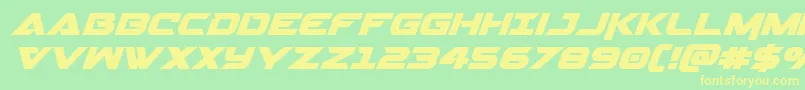 Fonte Gemina2ital – fontes amarelas em um fundo verde