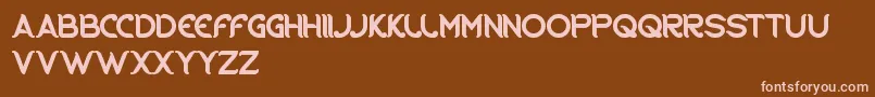 フォントRidingTheWorld – 茶色の背景にピンクのフォント