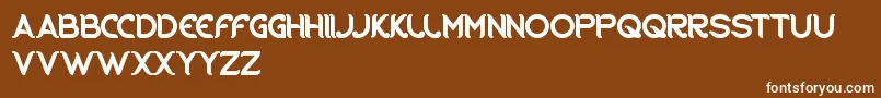 Saiba mais sobre a fonte RidingTheWorld Fonte RidingTheWorld – fontes brancas em um fundo marrom