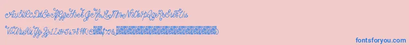 Beautyscript-Schriftart – Blaue Schriften auf rosa Hintergrund