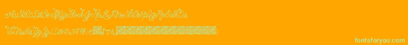 Beautyscript-Schriftart – Grüne Schriften auf orangefarbenem Hintergrund