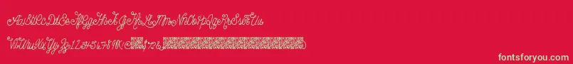 Beautyscript-Schriftart – Grüne Schriften auf rotem Hintergrund