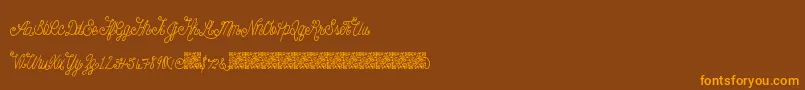 Beautyscript Font – Orange Fonts on Brown Background