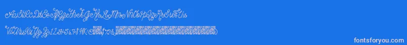 Beautyscript-Schriftart – Rosa Schriften auf blauem Hintergrund