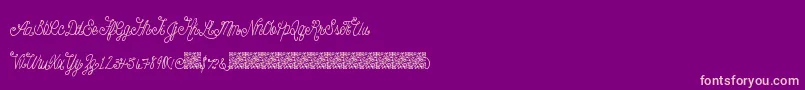 Beautyscript-Schriftart – Rosa Schriften auf violettem Hintergrund