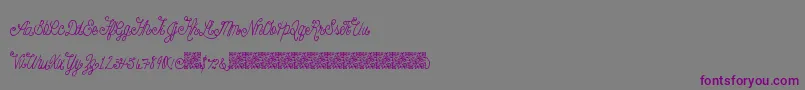 Czcionka Beautyscript – fioletowe czcionki na szarym tle