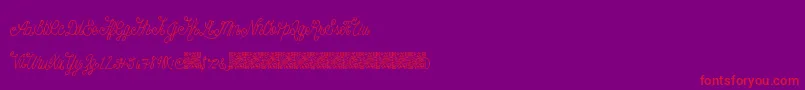 Beautyscript-Schriftart – Rote Schriften auf violettem Hintergrund