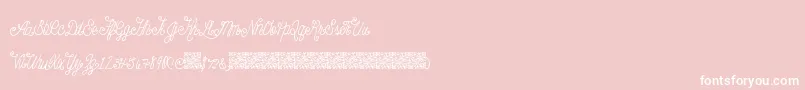 Beautyscript-Schriftart – Weiße Schriften auf rosa Hintergrund