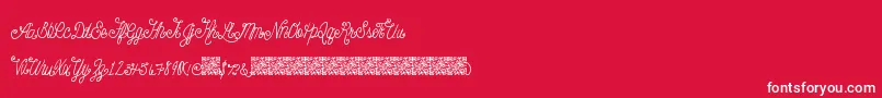 Beautyscript Font – White Fonts on Red Background