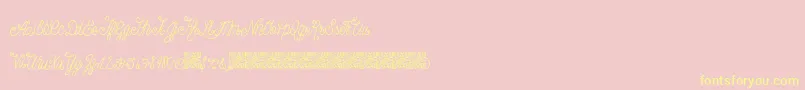 Beautyscript Font – Yellow Fonts on Pink Background