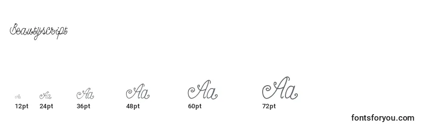 Beautyscript Font Sizes