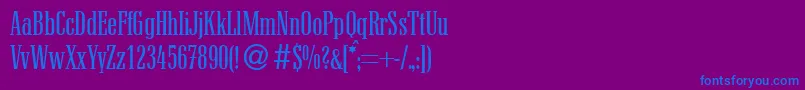 フォントCanadasmalldbNormal – 紫色の背景に青い文字