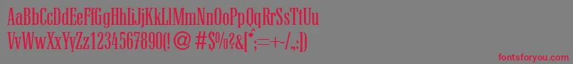 フォントCanadasmalldbNormal – 赤い文字の灰色の背景