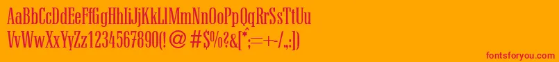 フォントCanadasmalldbNormal – オレンジの背景に赤い文字