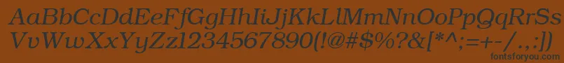 フォントErBukinistKoi8RItalic – 黒い文字が茶色の背景にあります