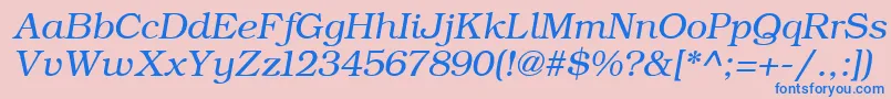 フォントErBukinistKoi8RItalic – ピンクの背景に青い文字