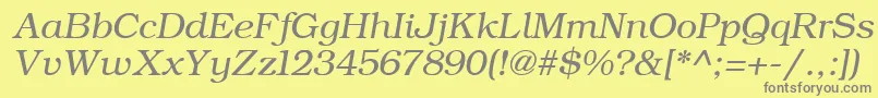 ErBukinistKoi8RItalic Font – Gray Fonts on Yellow Background