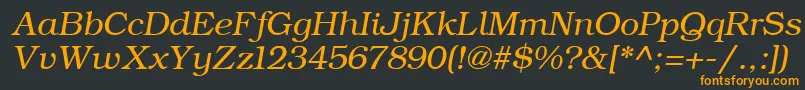 フォントErBukinistKoi8RItalic – 黒い背景にオレンジの文字