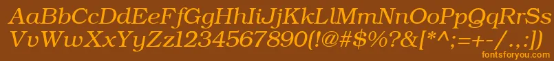 ErBukinistKoi8RItalic Font – Orange Fonts on Brown Background