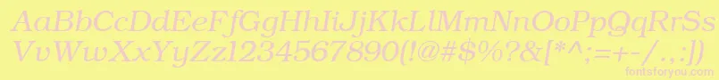 ErBukinistKoi8RItalic-Schriftart – Rosa Schriften auf gelbem Hintergrund