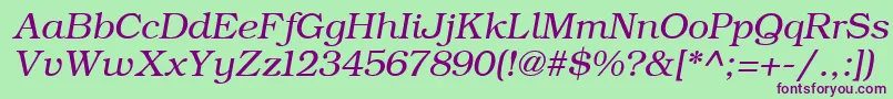 ErBukinistKoi8RItalic Font – Purple Fonts on Green Background