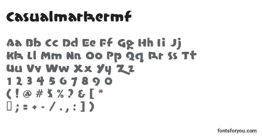 Czcionka Casualmarkermf – alfabet, cyfry, specjalne znaki