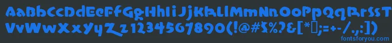 Casualmarkermf Font – Blue Fonts on Black Background