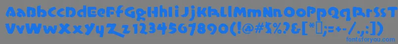 フォントCasualmarkermf – 灰色の背景に青い文字