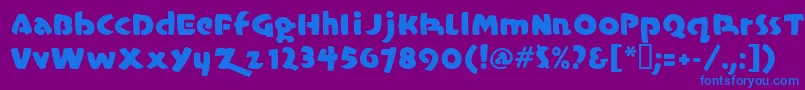 Casualmarkermf Font – Blue Fonts on Purple Background