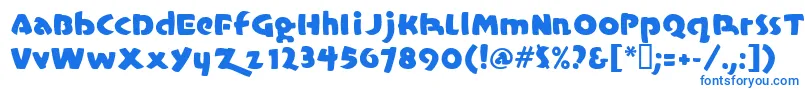 フォントCasualmarkermf – 白い背景に青い文字