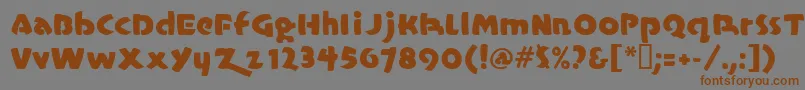 フォントCasualmarkermf – 茶色の文字が灰色の背景にあります。