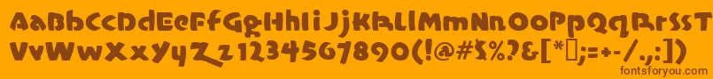 Casualmarkermf Font – Brown Fonts on Orange Background