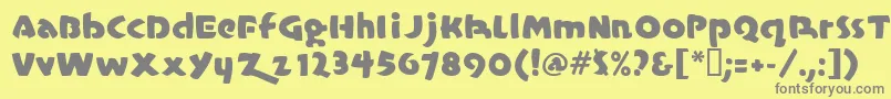 フォントCasualmarkermf – 黄色の背景に灰色の文字