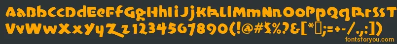 フォントCasualmarkermf – 黒い背景にオレンジの文字