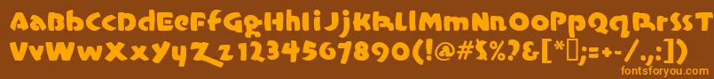 Casualmarkermf Font – Orange Fonts on Brown Background