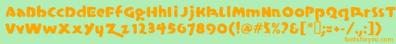 Casualmarkermf Font – Orange Fonts on Green Background