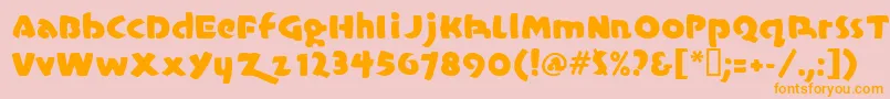 Casualmarkermf Font – Orange Fonts on Pink Background