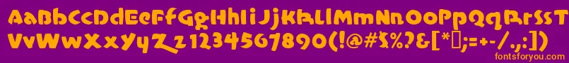 Casualmarkermf Font – Orange Fonts on Purple Background