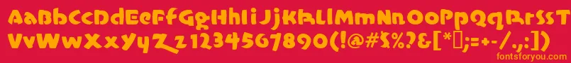 Casualmarkermf Font – Orange Fonts on Red Background