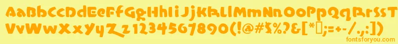 Casualmarkermf Font – Orange Fonts on Yellow Background